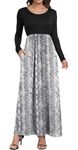 HAOMEILI Women Long Sleeve Maxi Dress loose Plain Casual Long Dresses with Pockets M Snake