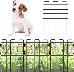 ShopLaLa Garden Fence Animal Barrier (Total 10 ft) 10 Panels, 16.5 Inch, Small and Short Decorative Outdoor Dog Fence, Metal Fencing Plant Protectors from Pet Rabbit Yard, No dig Wire Fences Border