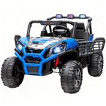 Qaba 2 Seater Electric Car for Kids, 24V 7AH Big Battery Powered Ride Car with Remote Control, 3 Speed, Slow Start, LED Lights, Music, Horn, Spring Suspension, for 3-8 Years, Blue