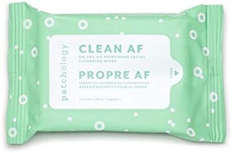 Patchology Clean AF Facial Cleansing Wipes - On-The-Go Refreshing Travel Size Face Wipes for Removing Dirt and Oil - Makeup Remover Wipes for Sensitive and Oily Skin (1 Pack)