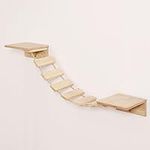 Felivecal Wall-Mounted Cat Step Climbing Shelf Suspension Bridge Ldder Set Modern Furniture Activity Center,Solid Wood Cat Steps-Height Adjustable