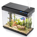 Vehipa Fish Tank, 9L Aquarium Starter Kits with Smart Humidifier, Temperature Display, 7-Color Lighting, 3 in 1 Quiet Pump with Filteration & Oxygenation & Circulation