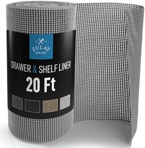 Zulay (12 Inch x 20 FT) Drawer & Shelf Liner - Non Adhesive Drawer Liner - Protective Shelf Liner Non Slip for Cabinets, Storage, Kitchen, and Tables (Gray)