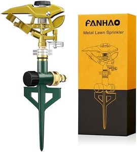 FANHAO Heavy Duty Pulsating Lawn Sprinkler on Spike Base, 100% Metal Impact Sprinkler with Adjustable Spray Pattern for Lawn Yard Irrigation, 360 Degree Large Area Coverage, Covers Up to 5800 sq. ft