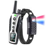 MARS MAGICO No Shock Reachargable Dog Training Bark Collar, IP67 Waterproof, Super long Range 4000FT Remote, Warning Beep (1-8) Vibration (1-16), Flash Light,Small Medium & Large Dog