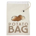 KitchenCraft Potato Bag, Stay Fresh Storage, Canvas, Beige, 26 x 38 cm, White