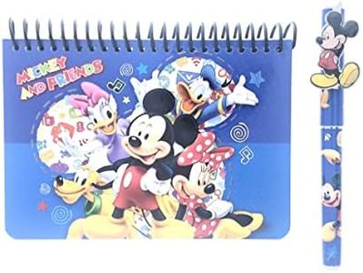 Authentic Mickey Minnie & Friends Multicolored Spiral Autograph Book with Mickey & Minnie Themed Pens (Mickey And Friends Blue)