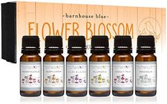 Barnhouse Blue Flower Blossom Set of 6 Premium Fragrance Oils - Honeysuckle, Lilac & Lilies, Sweet Pea, Plumeria, Magnolia, Sunflower - 10ML