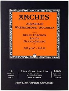 Arches Watercolor Block 12 Sheets - 23 x 31 cm Glued at the top 300g / m² Oversize Natural White