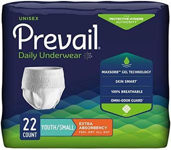 Prevail Extra Absorbency Incontinence Underwear Youth/Small Adult 22 Count Breathable Rapid Absorption Discreet Comfort Fit Adult Diapers