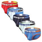 Men's Underwear Briefs 5-Pack Cotton Low Rise Multi Color Soft Underpant (5-Pack(R69-CA), Medium 28"-30",71cm-76cm)