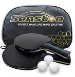 Senston Table Tennis Rackets with Balls Ping Pong Paddle Sets, Table Tennis Bats with Carry Bag, Ping Pong Racket for Indoor, Outdoor Play