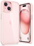 ULAK for iPhone 15 Plus Case Clear, [Anti-Yellow] Heavy Duty Protection Transparent Shockproof Rugged Cover Soft TPU Hard Bumper Safe Grip Protective Light Cover for iPhone 15 Plus 6.7 - Pink