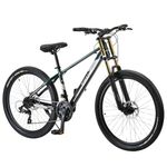 FitTrip Super Dominator 26T Stunt Cycle | 21 SPD Shimano Gearset | DUALL Crown Suspension | 160MM Jak Disk Brakes | Dual Tone Paintjob with Crystals | Unisex MTB (British Racing Green)