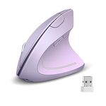 ASOYIOL Ergonomic Mouse Purple.Souris Ergonomique Sans Fil 2.4GHz Rechargeable Wireless Mouse Right Handed 6 Buttons 3 Adjustable 800/1200/1600DPI Mouse for Laptop,Pc,Desktop（Purple）