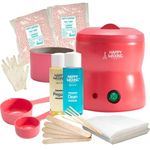 Happy Waxing Premium At Home Hard Waxing Kit by Perron Rigot - Professional Automatic Wax Warmer, Rosin-Free Beads & Pre/Post Care for Sensitive Skin, Brazilian & Face - Vegan