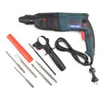 DARIMI Tiger 26mm Rotary Hammer Drill Machine - Heavy-Duty 1200 Watts, Includes 3 Hammer Bits and 2 Chisels for Drilling, Chiseling, Construction