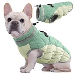 Kuoser Dog Coat, Dog Coats Waterproof, Dog Jacket, Dog Jacket Waterproof,Dog Winter Jacket, Waterproof Dog Warm Coat Reflective Pet Cold Weather Vest with Fleece Lining & Fur Collar, Green M