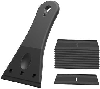 EHDIS Raschietto con 10 Lame in Plastica(versione aggiornata), con Maniglia grande e 3inch Lame, per Cucina e casa, per Rimozione Adesivo in plastica, Rimozione della Colla in Vinile, Nero