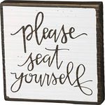 Primitives by Kathy Please Seat Yourself Inset Bathroom Home Décor Sign One Size