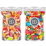 BG Pick & Mix Sweets - Sweeties Retro Candy Bundle Deal 2x Pouches - Fizzy & Non-Fizzy 800g