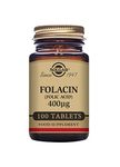 Solgar Folacin (Folic Acid) 400 µg Tablets - Pack of 100 - Supports Maternal Tissue Growth - Reduce Tiredness and Fatigue - Vegan and Gluten Free