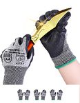 Donfri Cut Resistant Gloves High Performance Level 5 Protection Safety Work Gloves for Men Comfortable PU Coated Palm Cut Proof Gloves Gardening Food Grade Non-slip Machine Washable (M, 3)