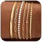 DEARMAY Dainty Gold Bracelets for W