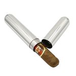 CONGGUAN 1 Piece Cigars Case Stainless Steel Cigar Tube Thickened Single Cigar Case Mini Portable Tube Small Cigar Container for Travel Business Trip Carry Case Collection