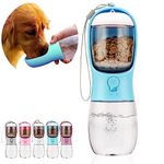 Dog Water Bottle,Portable pet Water Bottle with Food Container,Outdoor Portable Water Dispenser for Cat,Rabbit,Puppy and Other Pets for Walking,Hiking,Travel(10oz)