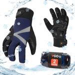 Vgo 2Pairs -20℃/-4°F Warm Winter Mechanic Gloves, Cold Weather Waterproof Safety Work Gloves,Cold Storage or Freezer Use,w/3M Thinsulate Lining,Touchscreen(M, Dark Blue, SL8777FW)