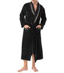 DAVID ARCHY Men's Ultra Soft Full Length Long Robe (Navy Blue,M)