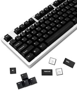 Mechanical Keycaps, OEM Height 145 Keys Double Shot PBT keycaps Set, White on Black Cherry Profile Keyboard Keycaps for Cherry Gateron MX Switches PC Gaming Keyboard