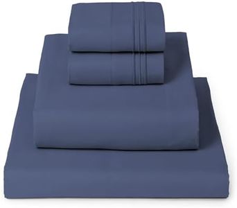 Mellanni Queen Sheets Set - 4 PC Iconic Collection Bedding - Hotel Luxury, Extra Soft, Cooling Bed Sheets - Wrinkle, Fade, Stain Resistant (Queen, Blue Nova)