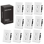 ELECTECK 10 Pack GFCI Outlets 15 Amp, Tamper Resistant (TR), Decor GFI Receptacles with LED Indicator, Ground Fault Circuit Interrupter, Decorative Wallplate Included, ETL Certified, White