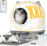 TRIUMPHKEYK Automatic Cat Litter Tray, 90L Large Capacity Cat Litter Box with Anti-Pinch Safety,APP-Controlled Includes Scoop, Fragrance Box & Waste Bags, Enclosed for Odor Control, Easy to Clean & A