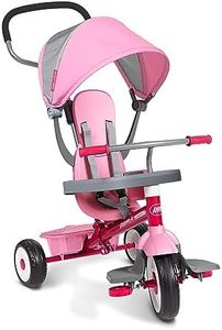 Radio Flyer 4-in-1 Stroll 'N Trike Pink, Radio Flyer Tricycle, Toddler Bike