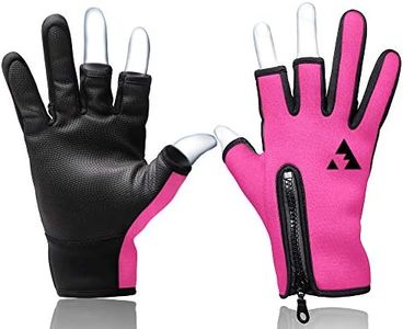 L.A.Y Sport Fishing Gloves Jigging sea bass Fly‐Fishing Men's & Women's for Cold Weather Gloves (Pink, M)