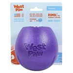 WEST PAW Design Zogoflex Rumbl Treat-Dispensing Dog Toy – Interactive Slow-Feeder Chew Toys for Dogs – Dog Toy for Moderate Chewers, Fetch, Catch – Holds Kibble, Treats (Eggplant, Large)