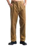 IDEALSANXUN Mens Corduroy Pants Fall Winter Casual Pleated Pants, 1-camel, 36W x 32L