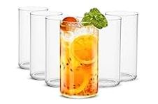 LUXU Drinking Glasses 19 oz, Thin Highball Glasses Set of 6,Clear Tall Glass Cups For Water, Juice, Beer, Drinks, and Cocktails and Mixed Drinks