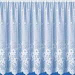 kellyuk 40inch (101cm) Drop Floral Bright White Modern Net Curtain. Sold By The Metre Soft Furnshings