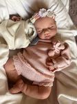 Pinky Reborn 20 inch 50 cm Reborn Baby Dolls with Hand-Drawing Hair with Visible Veins Bebe Reborn Kit with Cloth Body