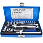 Taparia Alloy Steel S 1/4 H Steel Square Drive Socket Set (Multi Colour, Pack Of 23)