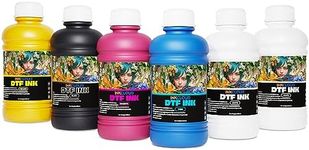 INKCLOUD Premium DTF Ink 250ML Combo Pack, 6-Pack, 2W, 1B, 1C, 1M, 1Y, Pigment Ink for PET Film Heat Transfer Printing Work with DTF Transfer Printers Epson DX5 DX7 5113 XP600 I3200 4720 TX800