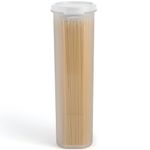 Tall Clear Spaghetti Pasta Container Storage With Lid.Multi-Purpose Kitchen Pantry Organization And Food Storage For Noodles Beans Straws - Airtight Leakproof Spaghetti Keeper BPA Free 37 oz.