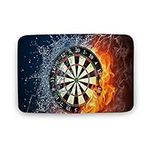 Dart Board Target Water Fire Front Door Mat Coral Velvet Floor Rug Non-Slip Resist Dirt for Outdoor Indoor Home Entrance 15.7"x23.6"