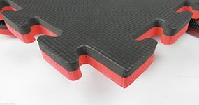 dirty pro tools 40mm THICK EVA INTERLOCKING FLOOR MATS GYM JUDO EXERCISE MARTIAL ARTS SPORTS BOXING BLACK-RED (6 mats 6 square meters)