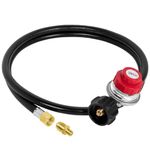 SHINESTAR 0-20 PSI Adjustable Propane Regulator and Hose with Orifice Kit, 5-Foot Gas Burner Hose Replacement for Turkey Fryer, Fish Cooker, Fire Pit, Forge and More