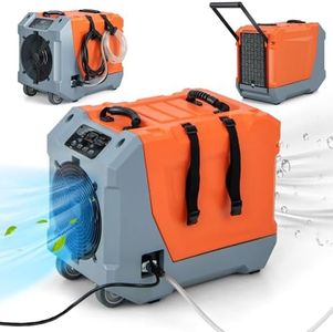 RELAX4LIFE Déshumidificateur Professionnel jusqu'à 65L/J pour 355m³, 4 Modes, Déshumidificateur d'Air Industriel avec Pompe et Tuyau de Vidange pour Sous-Sol Entrepôt Restauration (Orange)